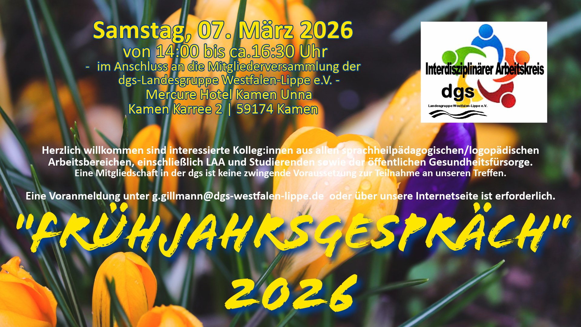 Frühjahrsgespräch 2026 quer